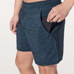 Lululemon Men's Navy Blue Pace Breaker Shorts Sz L 7” inseam like new!